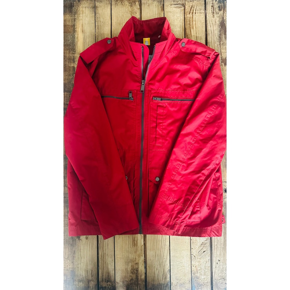 Marc New York Andrew Marc Mens Red Military Field‎ Jacket Full Zip Coat Size L